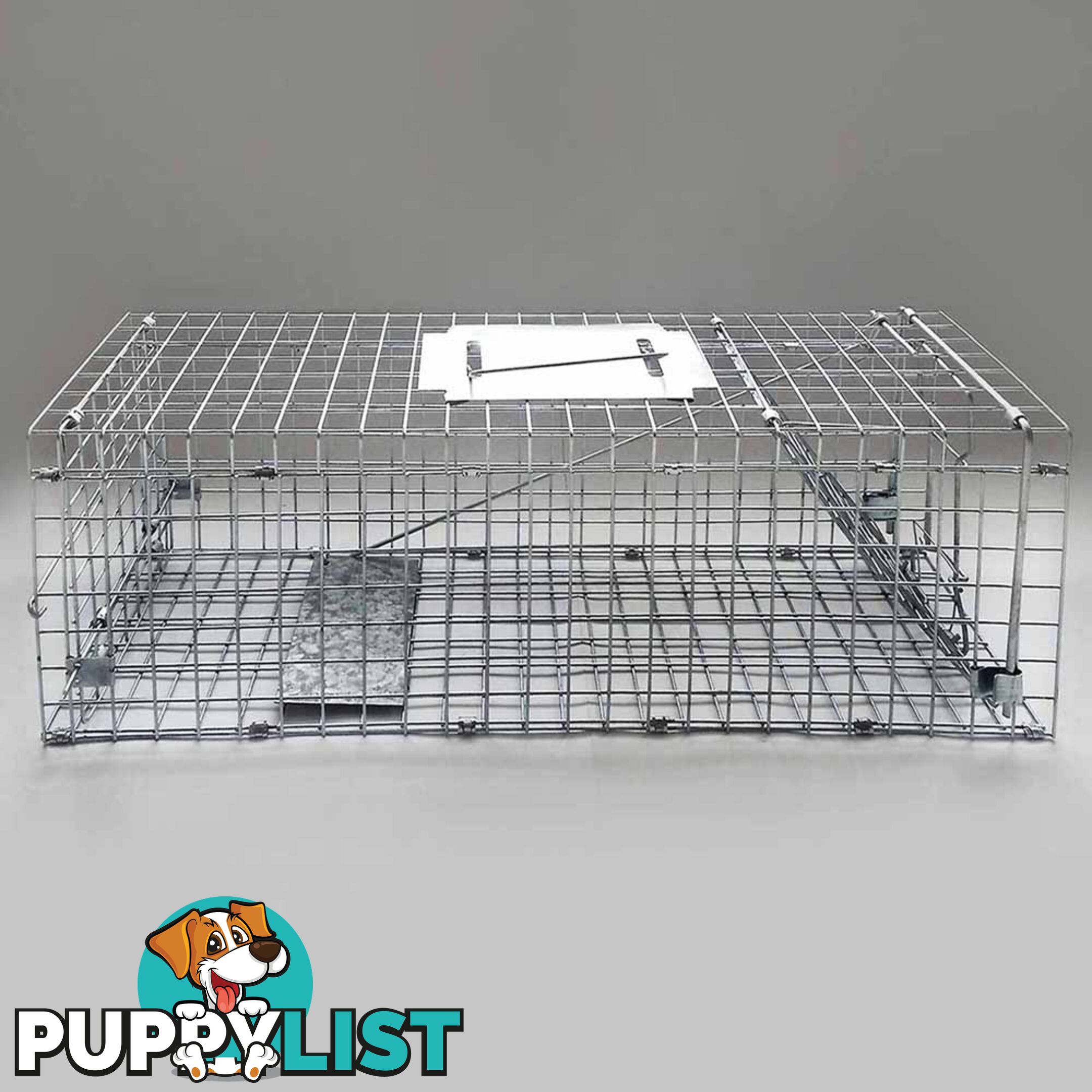 Set of 2 Humane Animal Trap Cage 66 x 23 x 25cm Silver