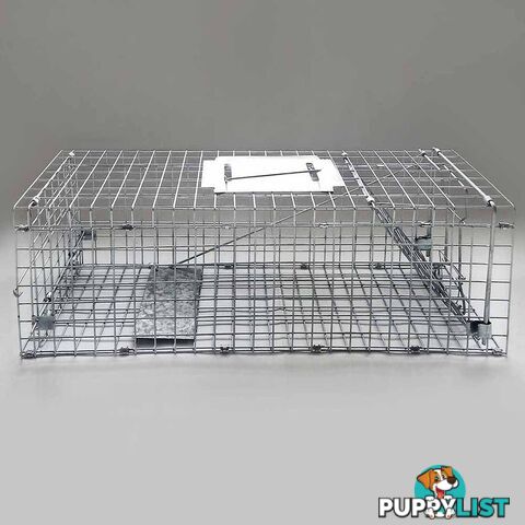 Set of 2 Humane Animal Trap Cage 66 x 23 x 25cm Silver