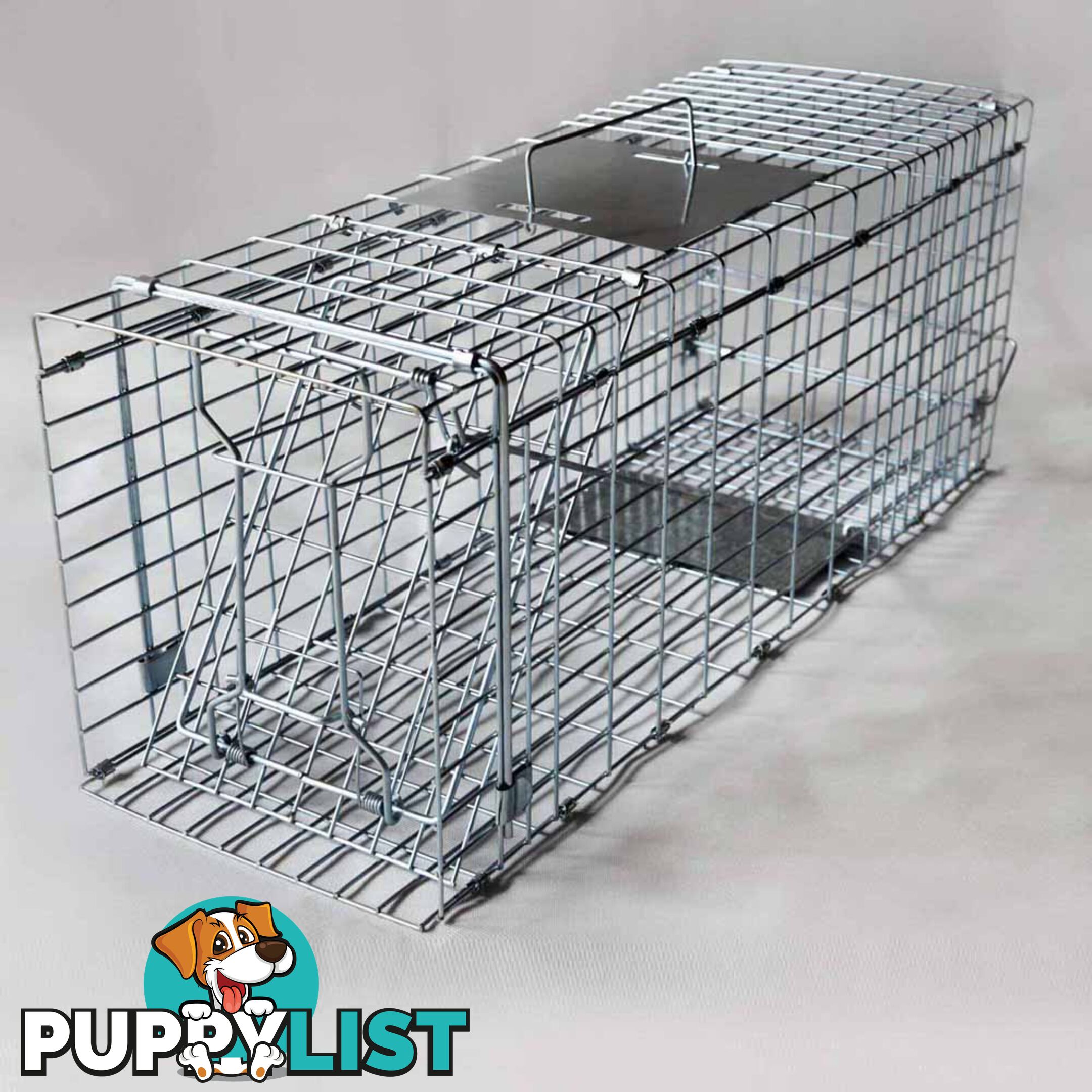 Set of 2 Humane Animal Trap Cage 66 x 23 x 25cm Silver