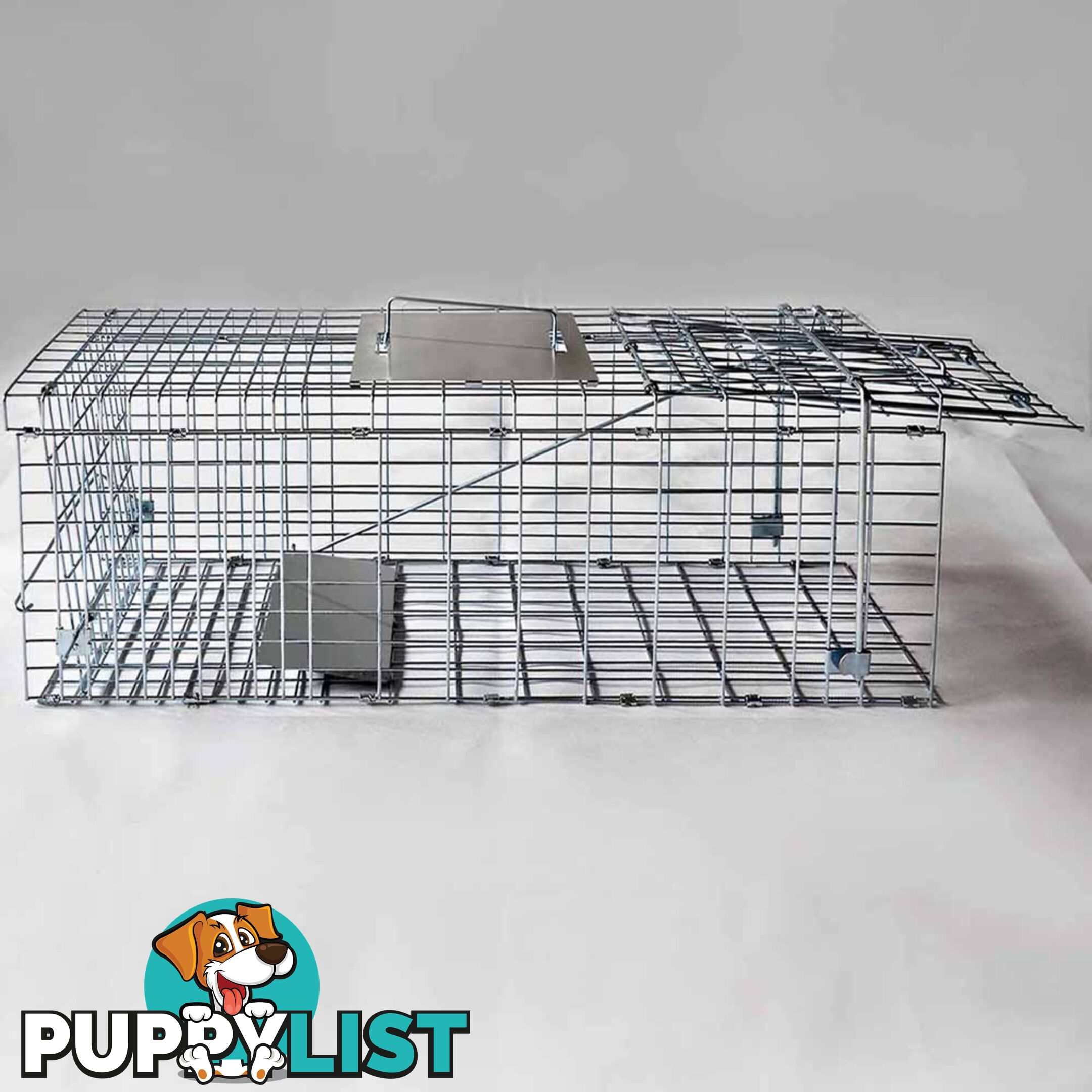 Set of 2 Humane Animal Trap Cage 66 x 23 x 25cm Silver