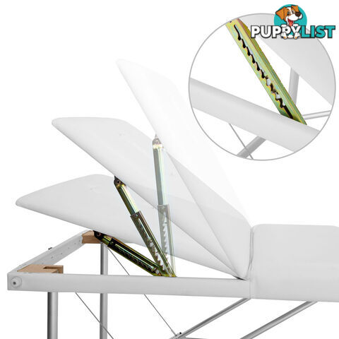 Portable Aluminium 3 Fold Massage Table Chair Bed White 60cm