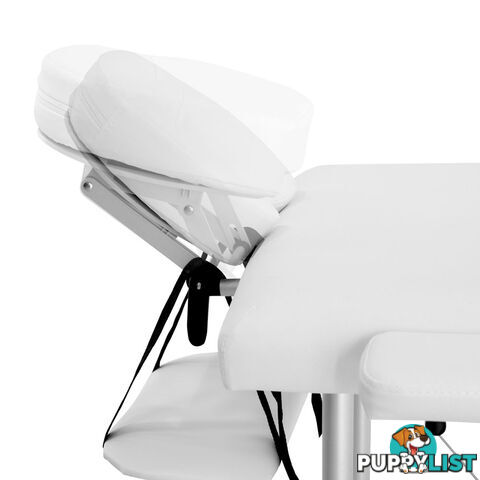 Portable Aluminium 3 Fold Massage Table Chair Bed White 60cm