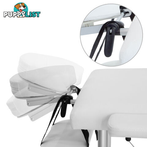 Portable Aluminium 3 Fold Massage Table Chair Bed White 60cm