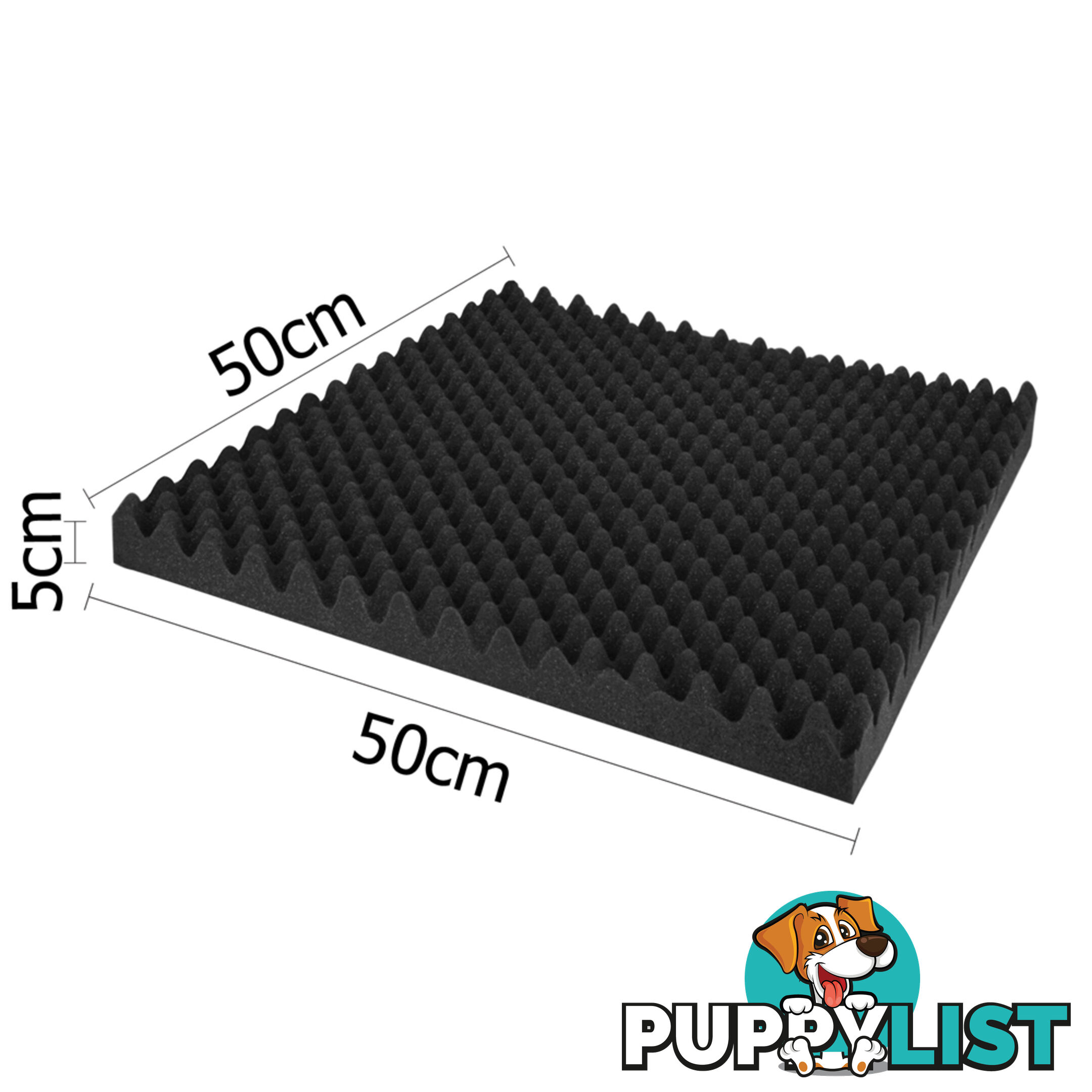 Studio 20 Eggshell Acoustic Foam Black 50 x 50cm