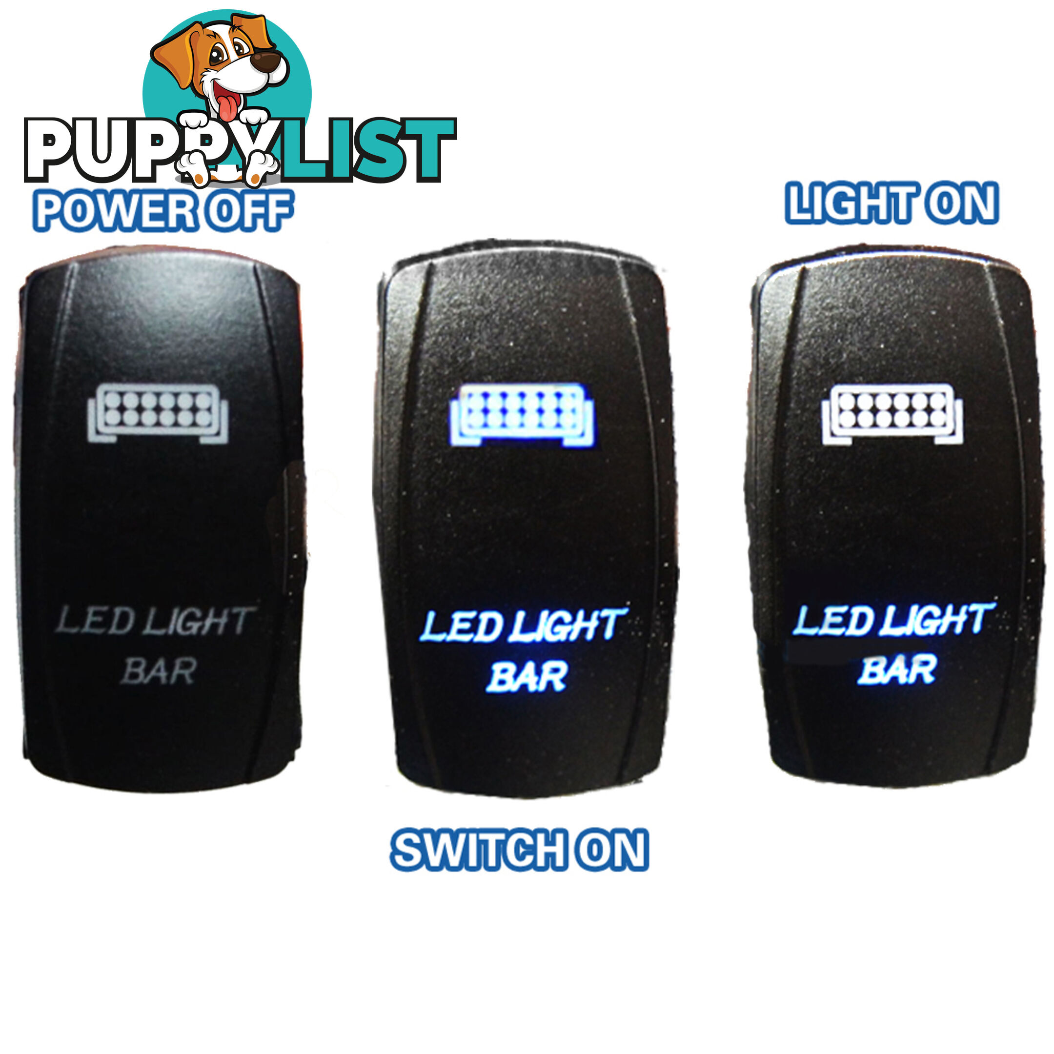 LED LIGHT BAR CARLING ROCKER SWITCH LASER ETCHED WORK LIGHT BAR 4WD UTE 12V 24V