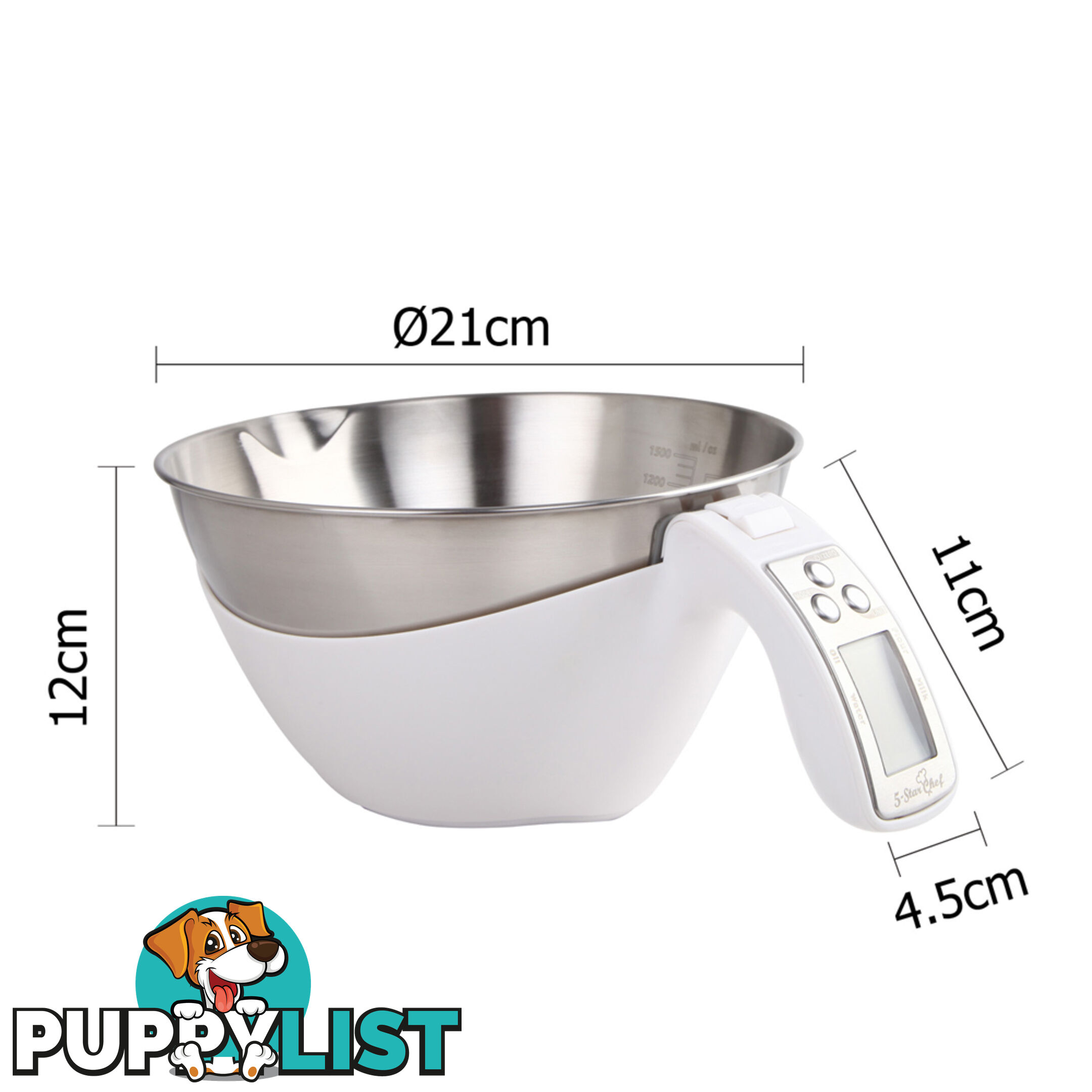 LCD Display Electronic Kitchen Scale Food Measuring Bowl