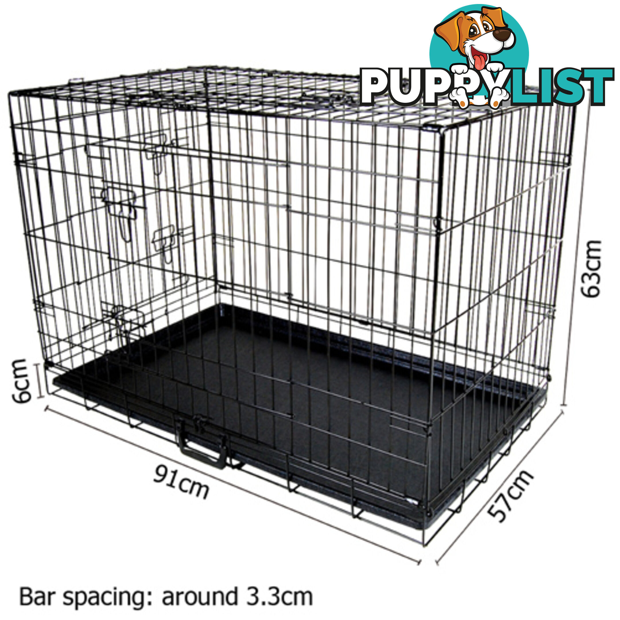 36 Inch Metal Collapsible Dog Cage