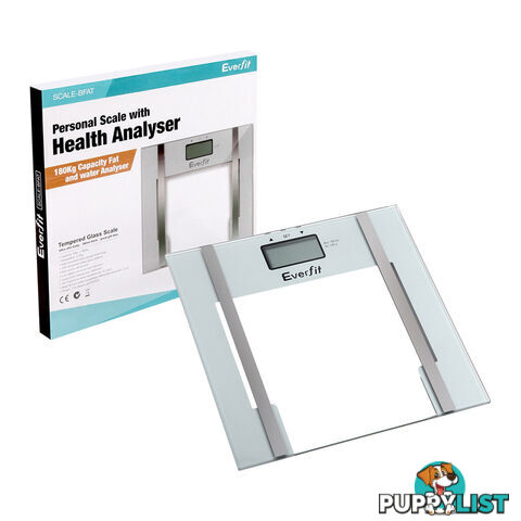 Electronic Digital Body Fat & Hydration Bathroom Glass Scale White