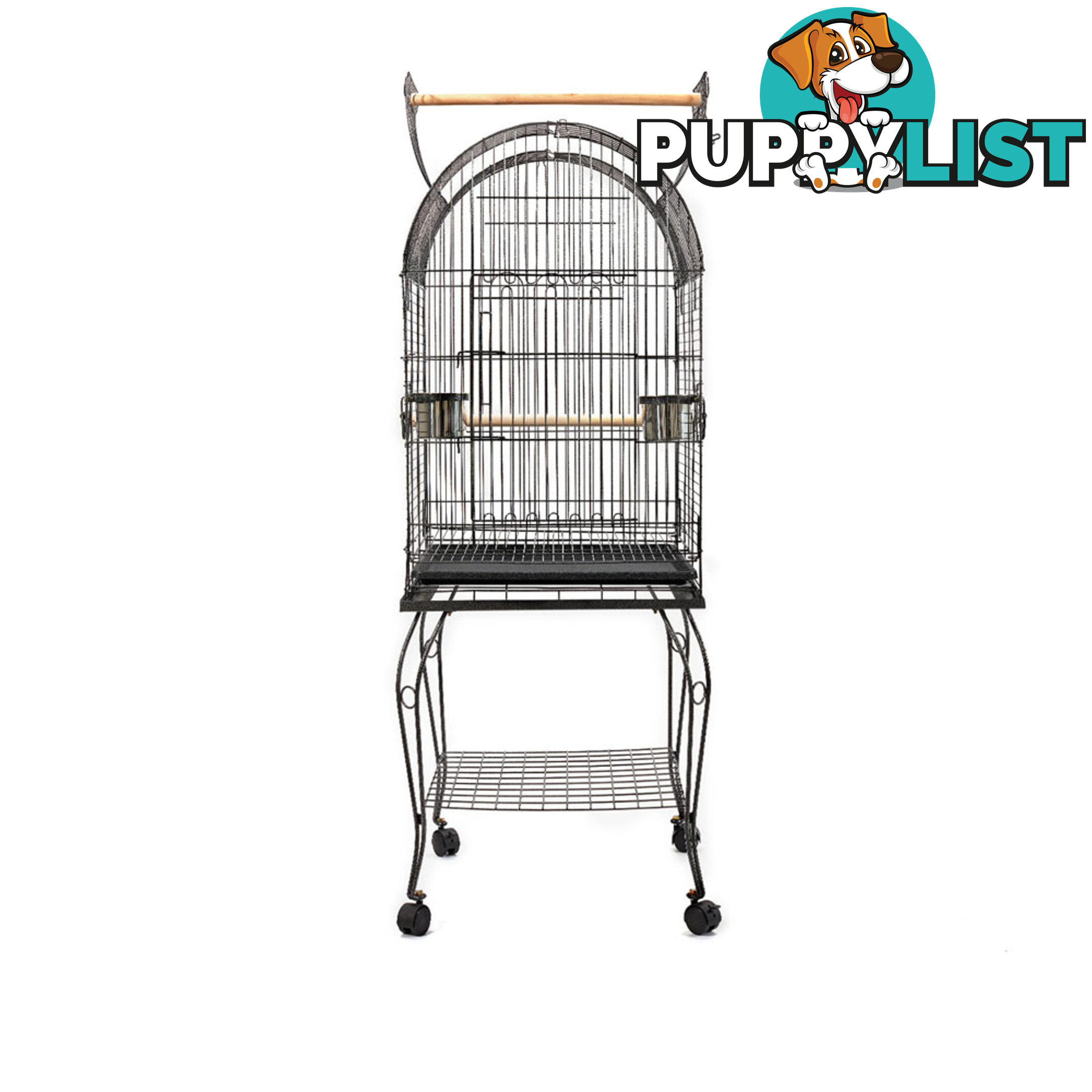 Parrot Pet Aviary Bird Cage w/ Open Roof 150cm Black