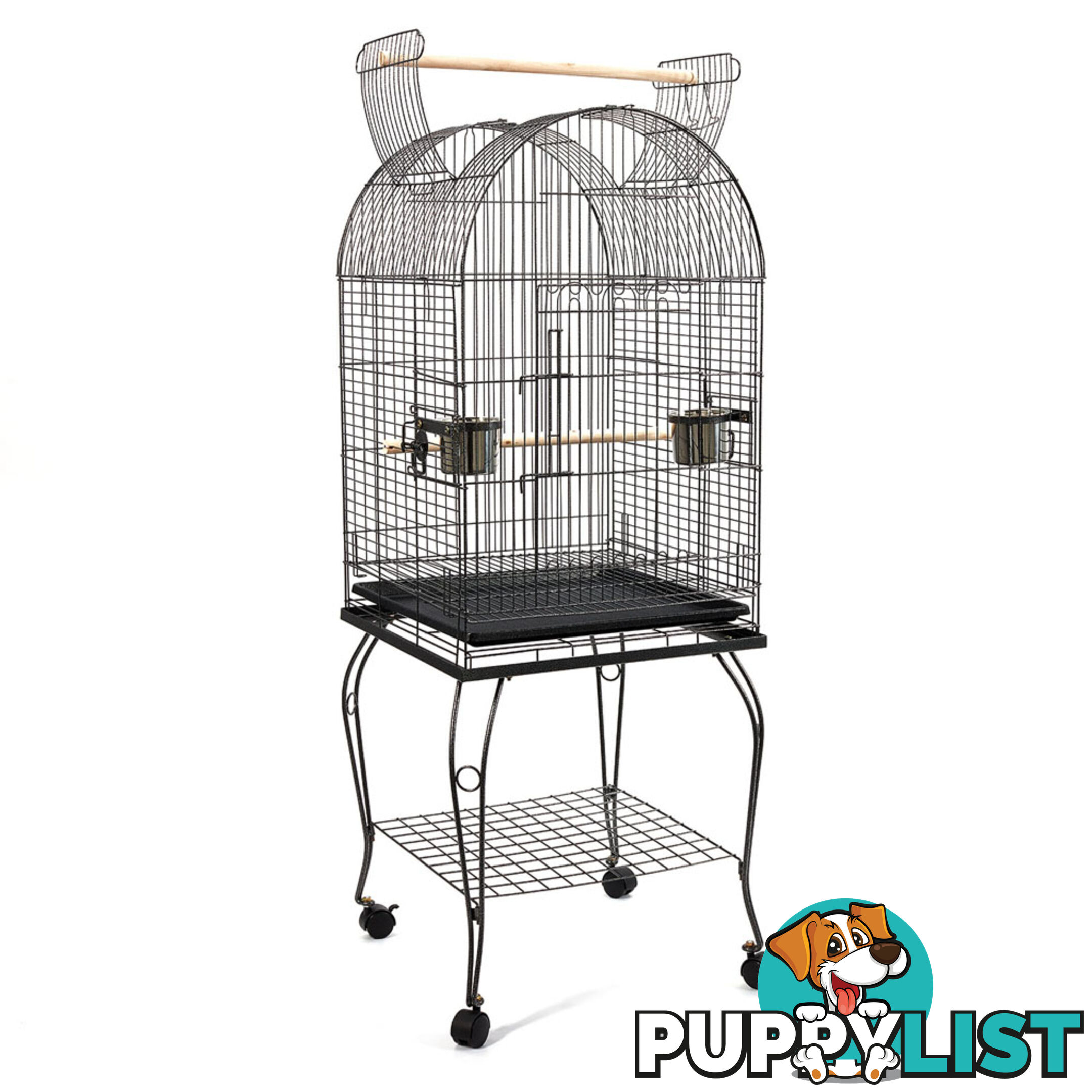 Parrot Pet Aviary Bird Cage w/ Open Roof 150cm Black