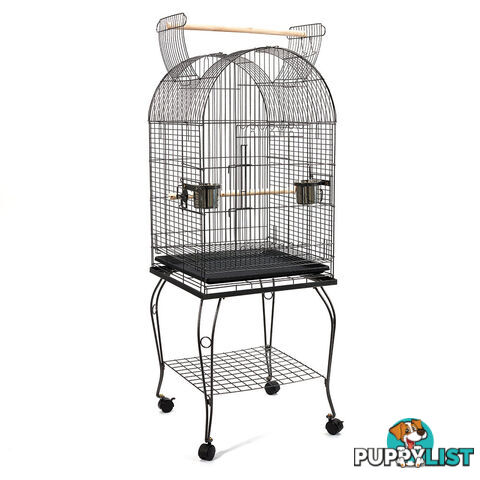 Parrot Pet Aviary Bird Cage w/ Open Roof 150cm Black