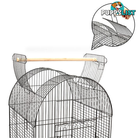 Parrot Pet Aviary Bird Cage w/ Open Roof 150cm Black