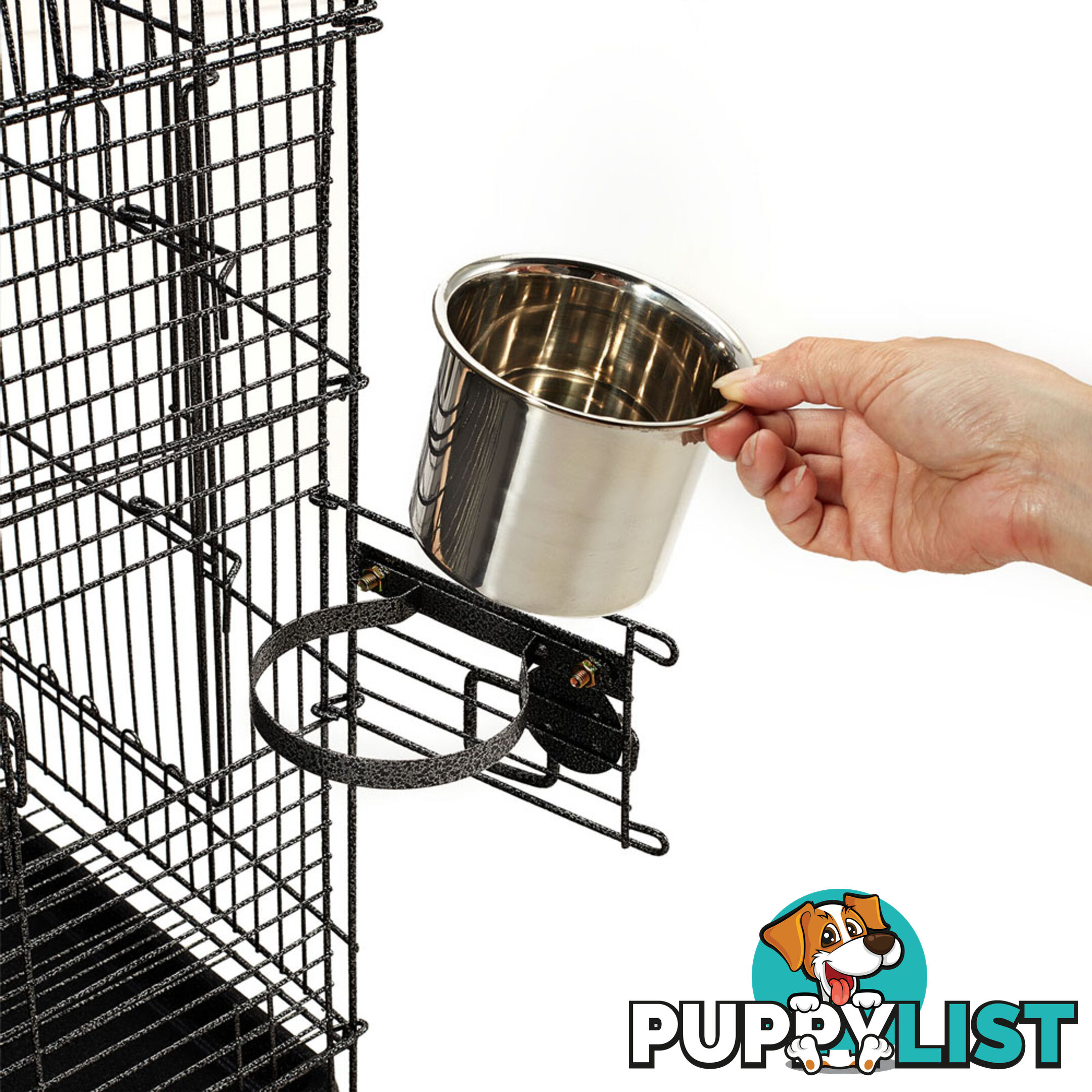 Parrot Pet Aviary Bird Cage w/ Open Roof 150cm Black