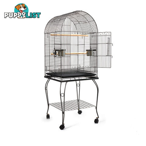 Parrot Pet Aviary Bird Cage w/ Open Roof 150cm Black