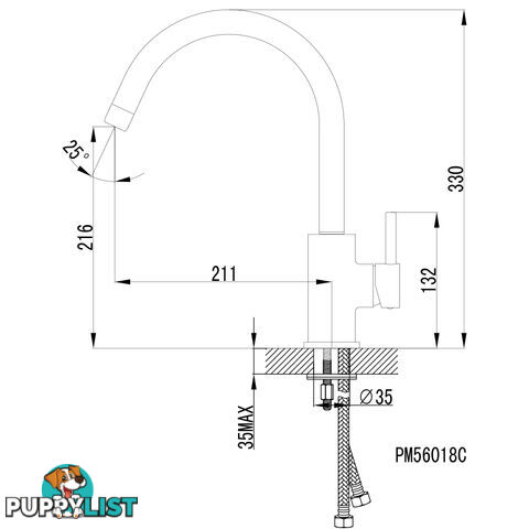 Kitchen Laundry Faucet Basin Sink Mixer Tap Swivel Gooseneck Spout Swivel