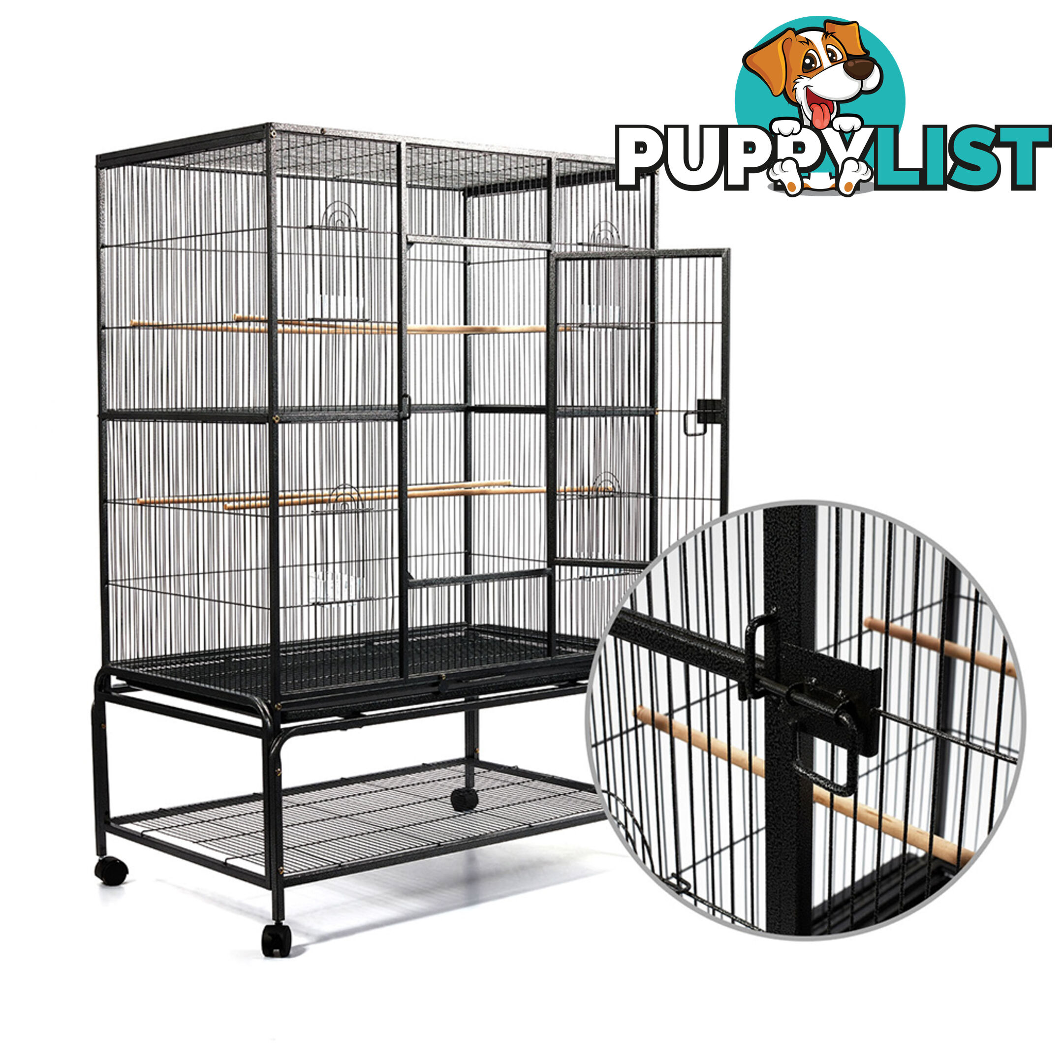 Pet Bird Cage Black Large - 140CM