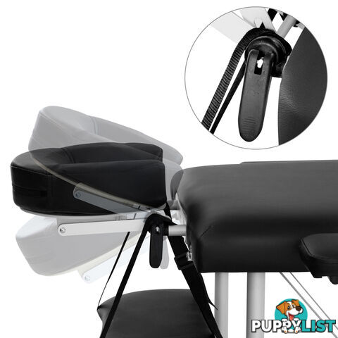 Portable Aluminium 3 Fold Massage Table Chair Bed Black 75cm