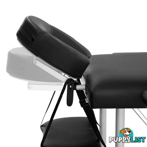 Portable Aluminium 3 Fold Massage Table Chair Bed Black 75cm