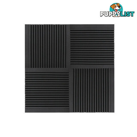 Set of 10 Studio Acoustic Foam Tile Wedge Black 50 x 50 x 5cm