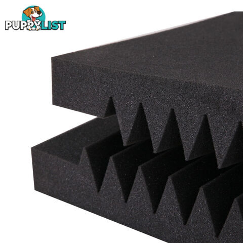 Set of 10 Studio Acoustic Foam Tile Wedge Black 50 x 50 x 5cm