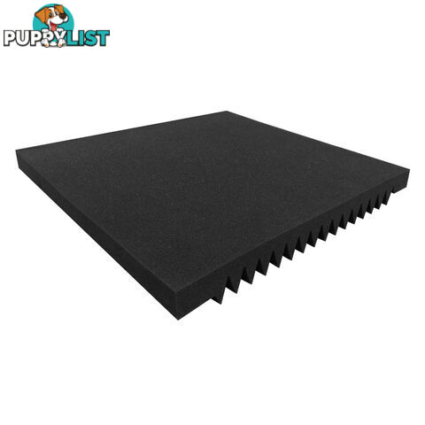 Set of 10 Studio Acoustic Foam Tile Wedge Black 50 x 50 x 5cm