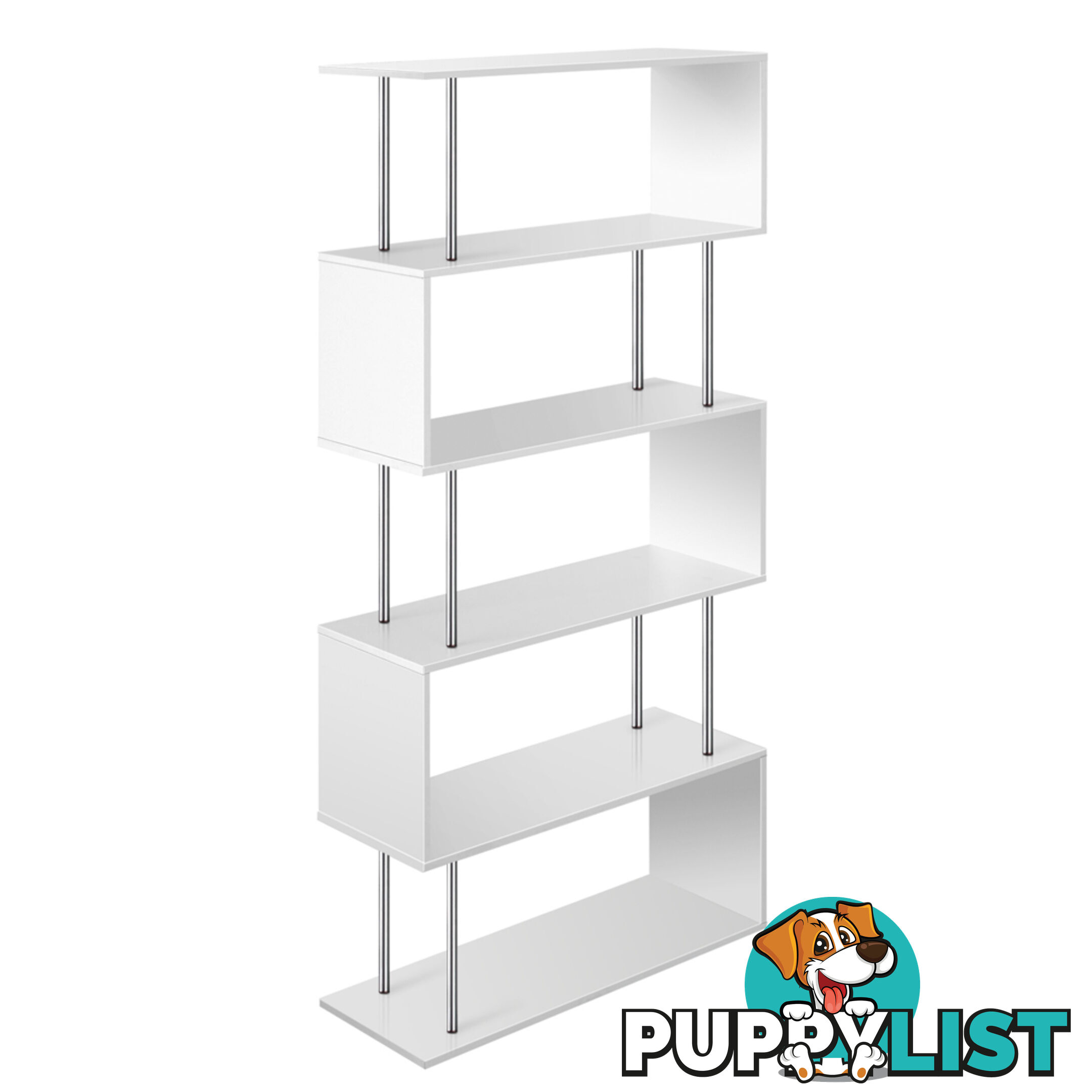 5 Tier Display/Book/Storage Shelf Unit White