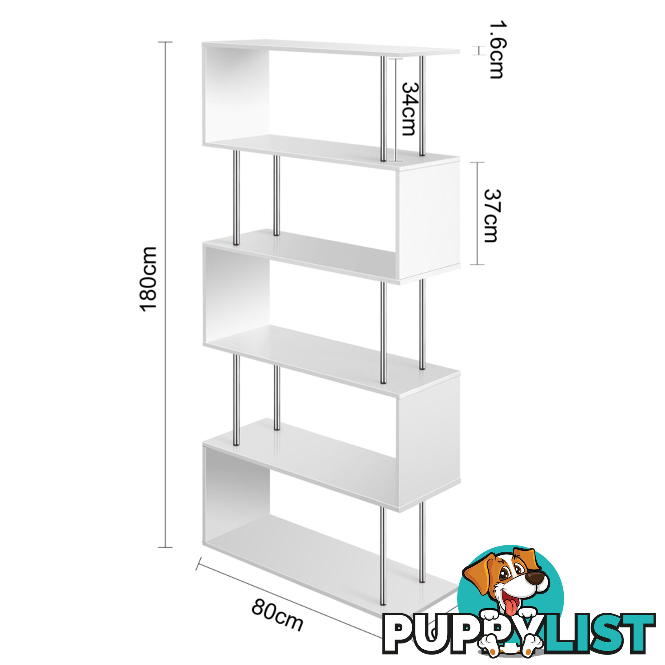 5 Tier Display/Book/Storage Shelf Unit White