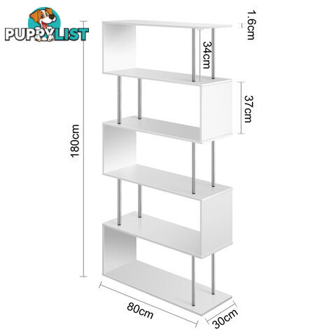 5 Tier Display/Book/Storage Shelf Unit White