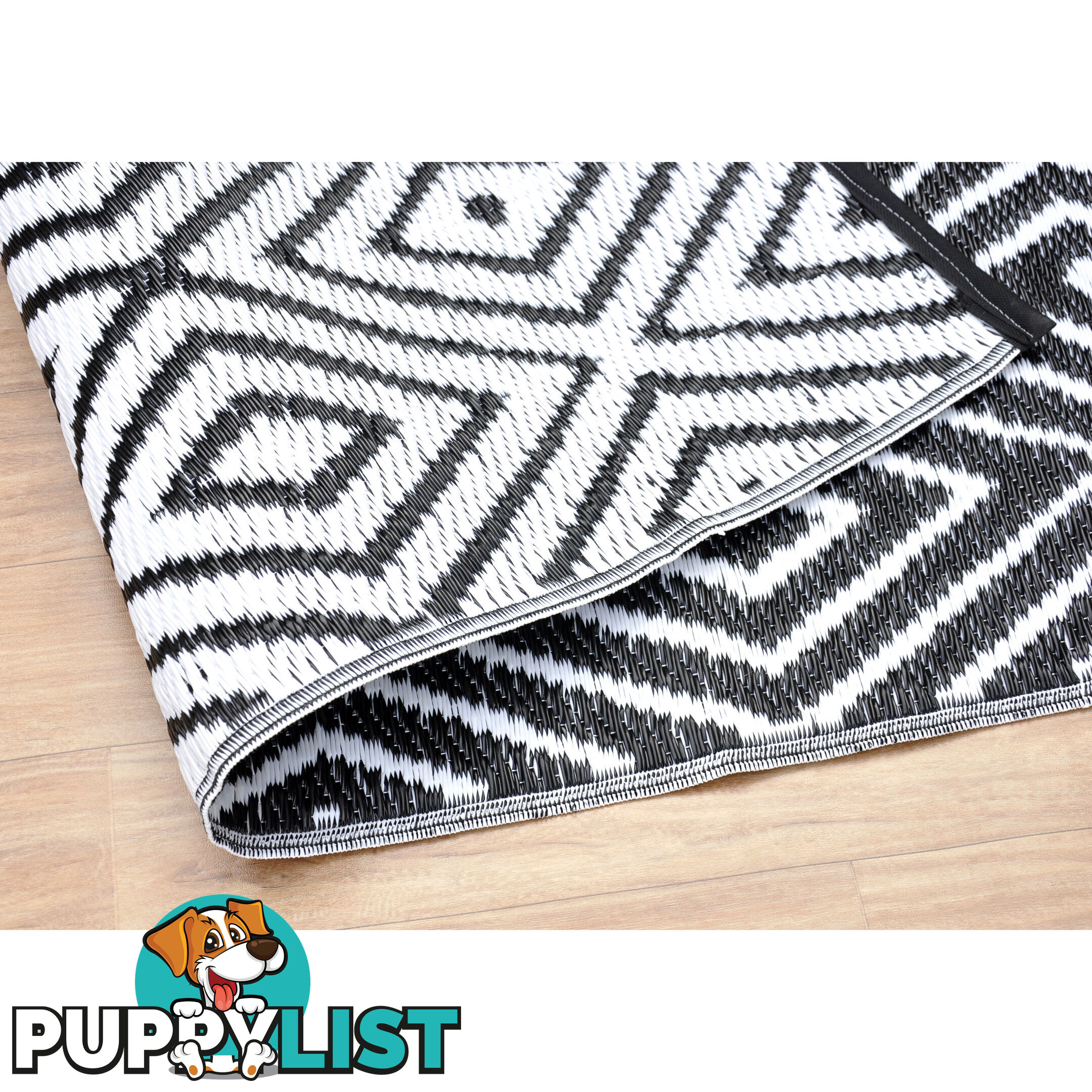 Diamond Reversable Rug Black & White 120x180cm