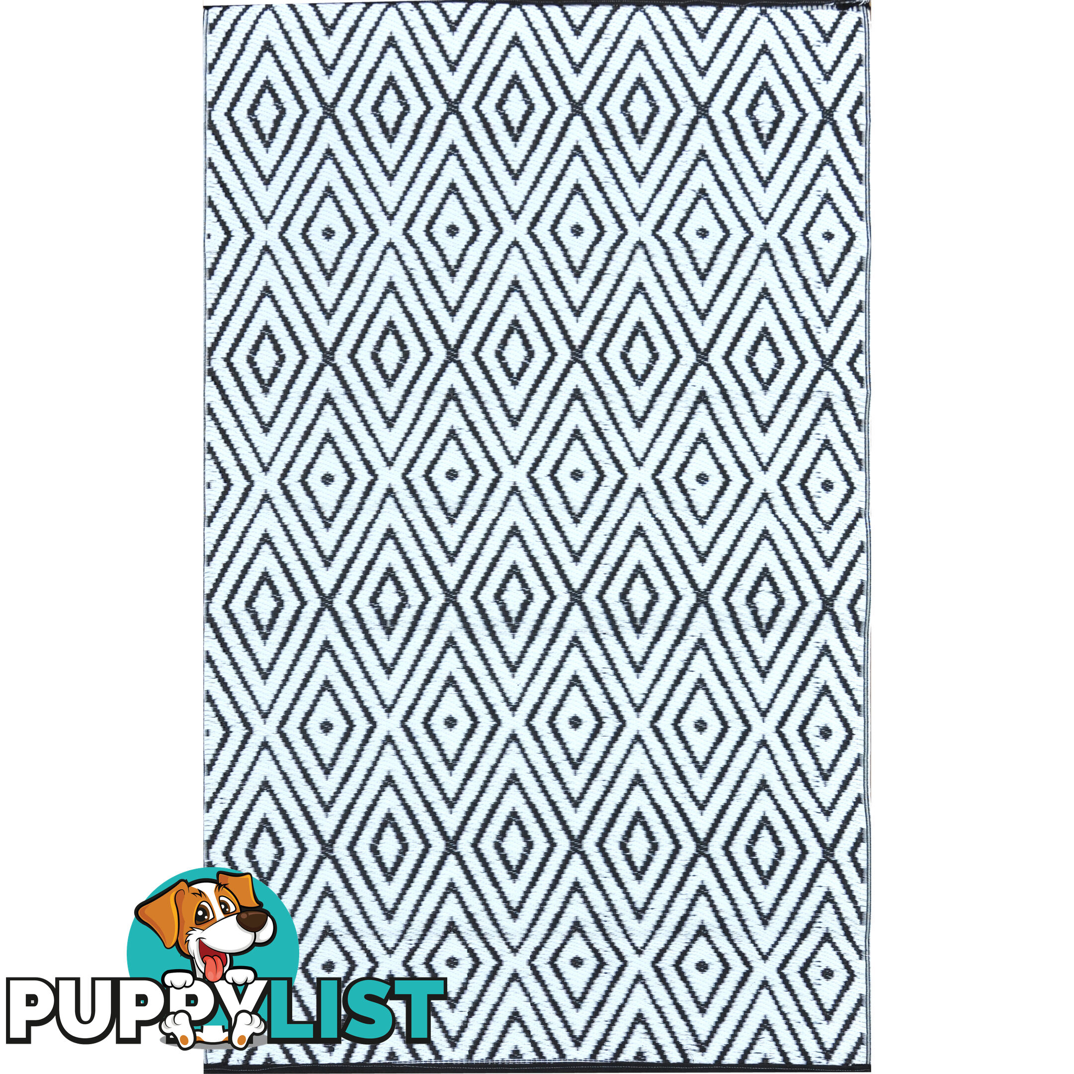 Diamond Reversable Rug Black & White 120x180cm