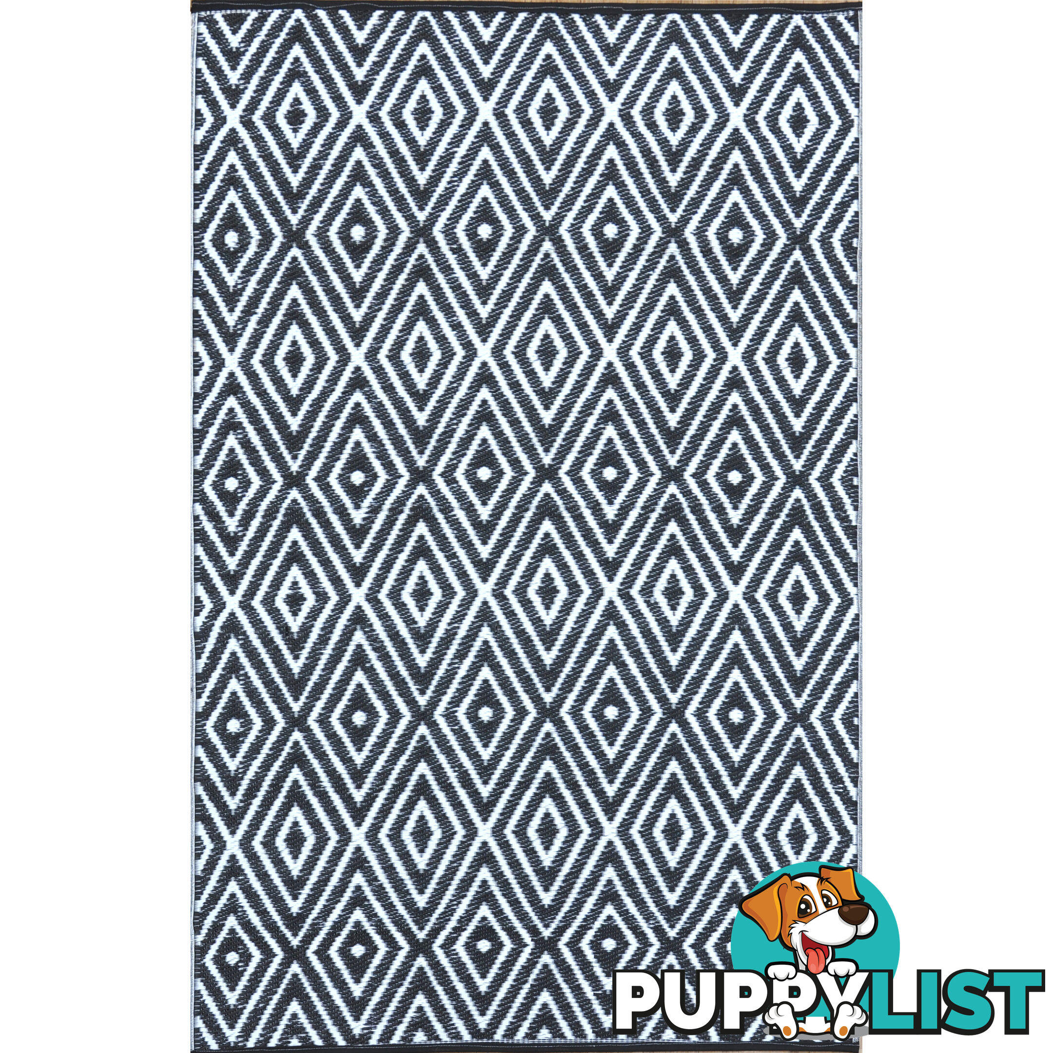 Diamond Reversable Rug Black & White 120x180cm