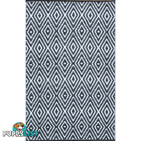 Diamond Reversable Rug Black & White 120x180cm