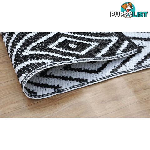 Diamond Reversable Rug Black & White 120x180cm