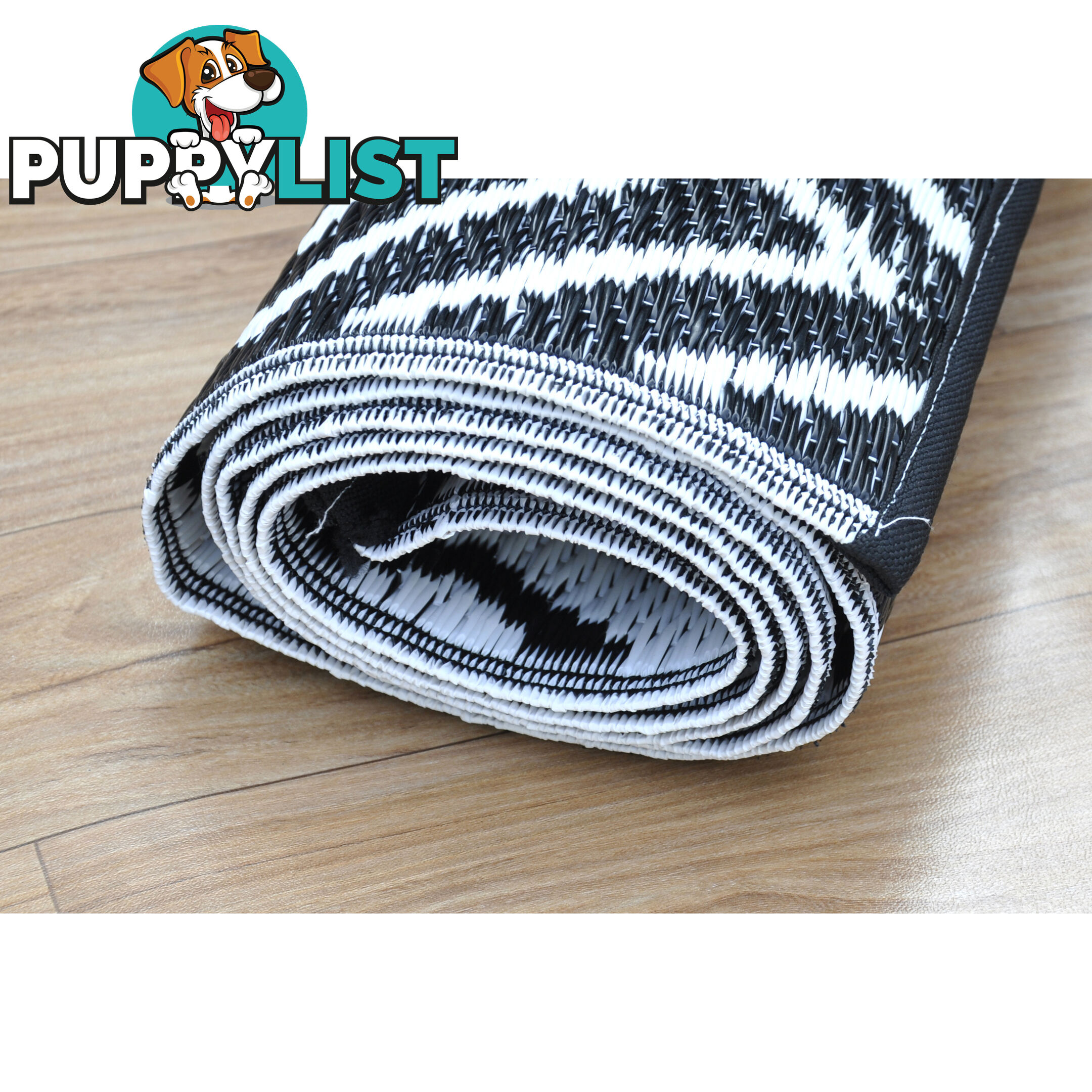 Diamond Reversable Rug Black & White 120x180cm