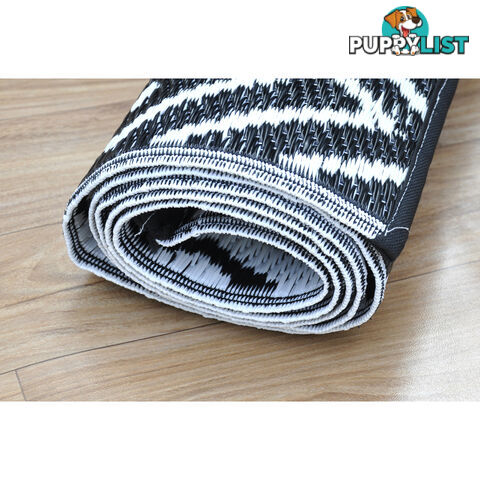 Diamond Reversable Rug Black & White 120x180cm