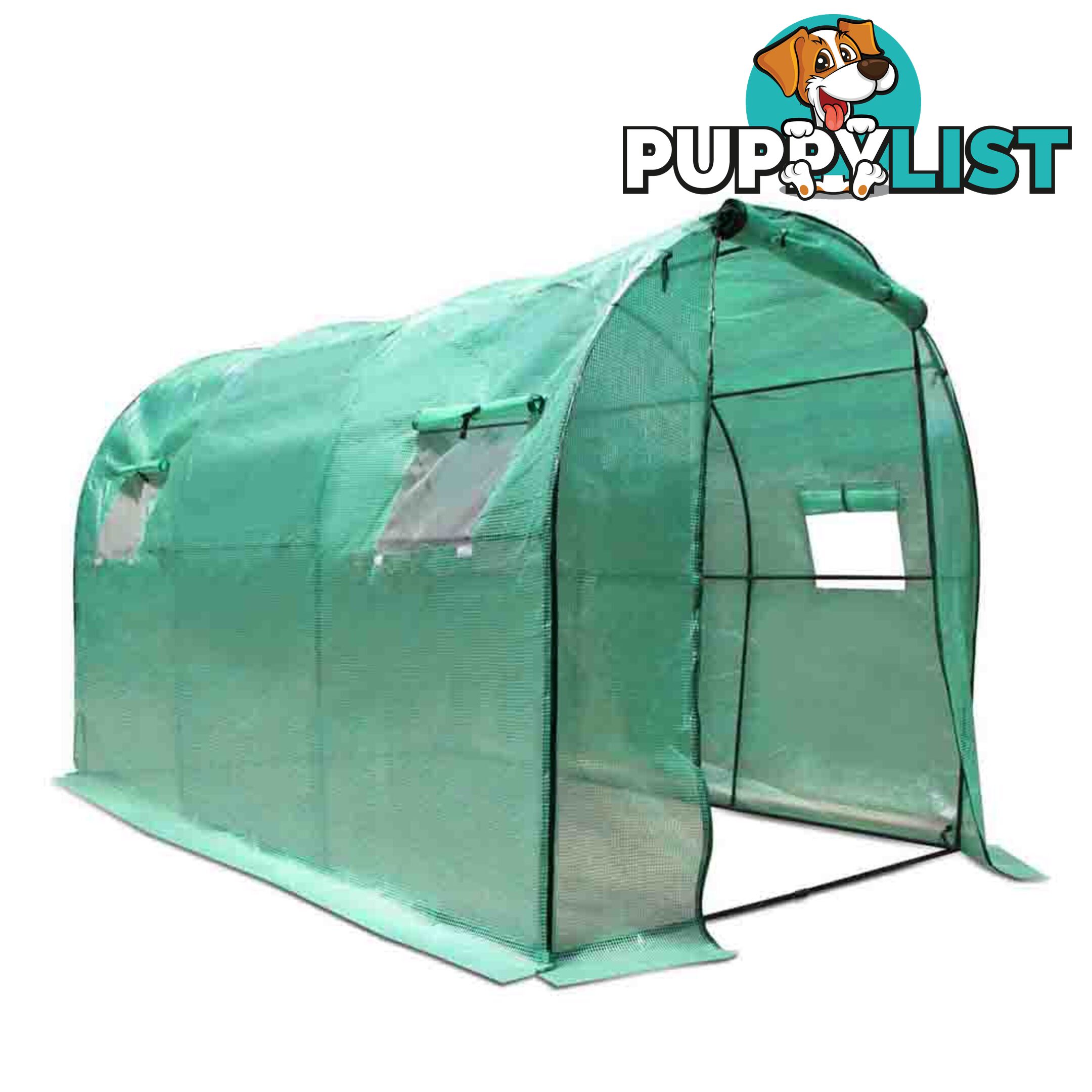 Greenhouse with Green PE Cover - 3M x 2M