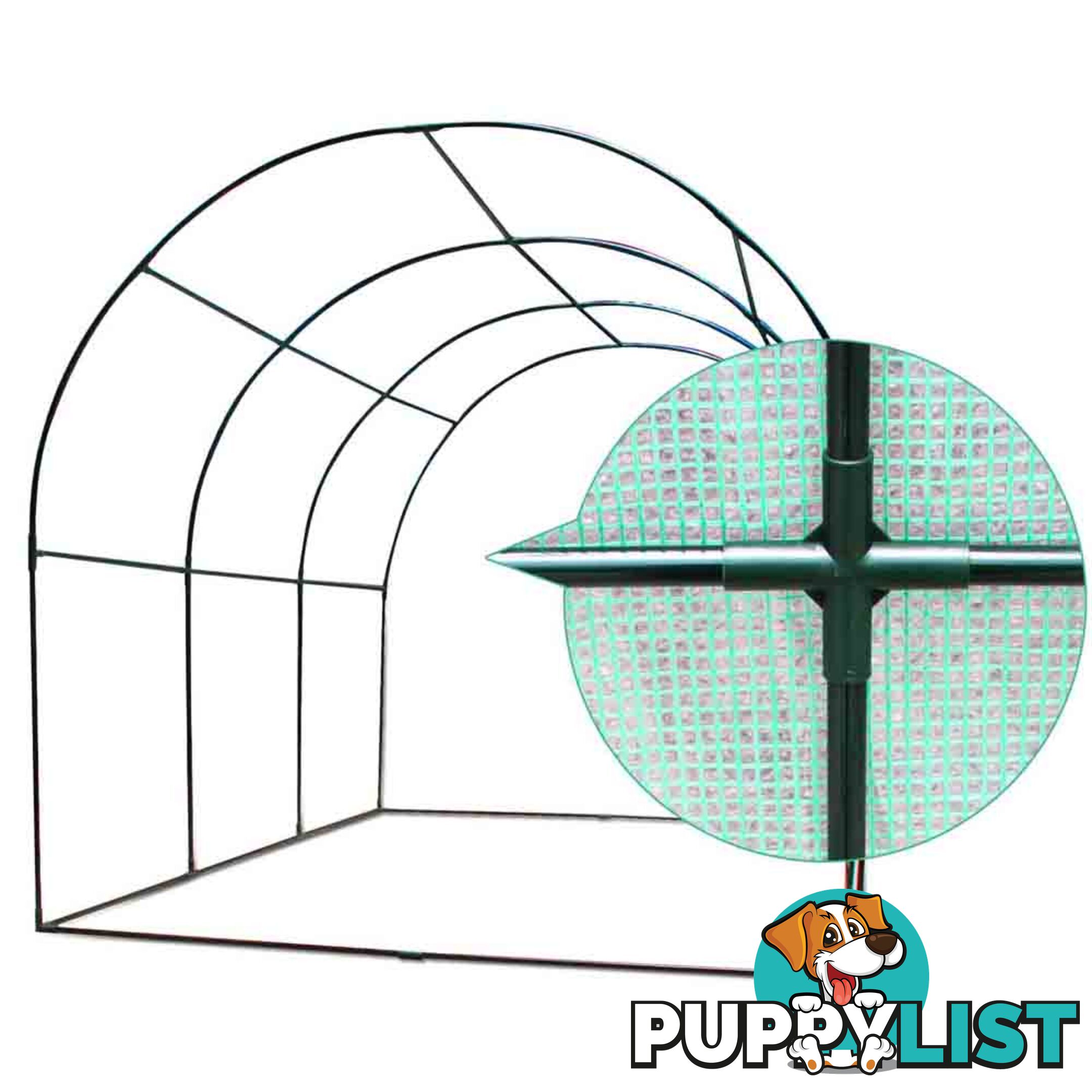 Greenhouse with Green PE Cover - 3M x 2M