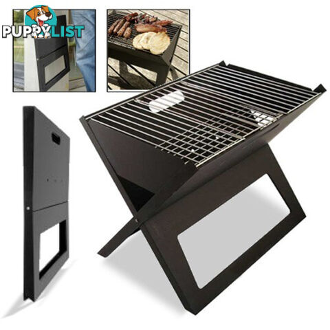 Portable Notebook Grill BBQ Foldable Folding Charcoal Camping Barbecue Picnic