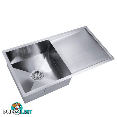 Stainless Steel Kitchen/Laundry Sink w/ Strainer Waste 870x450mm