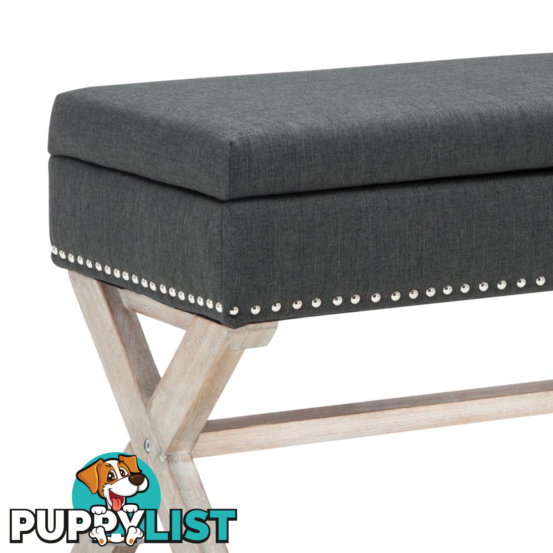 Seat Footstool Bench Stool Storage Ottoman - Grey