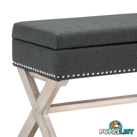 Seat Footstool Bench Stool Storage Ottoman - Grey