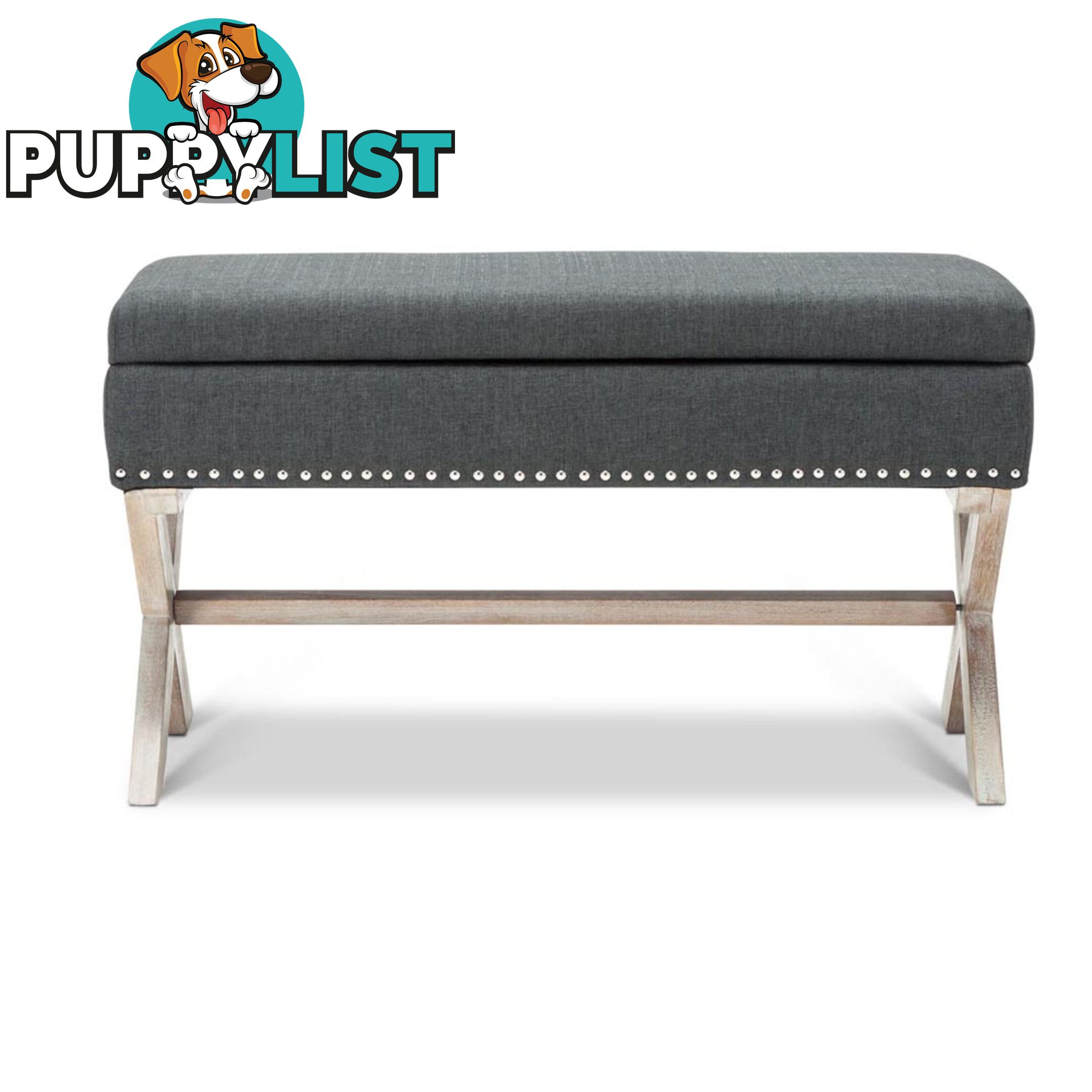 Seat Footstool Bench Stool Storage Ottoman - Grey