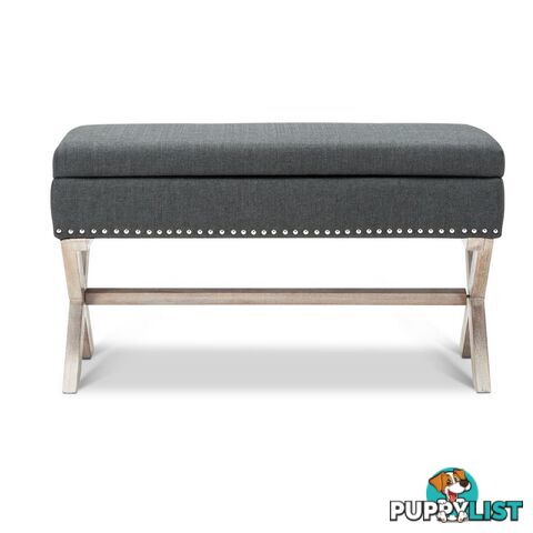 Seat Footstool Bench Stool Storage Ottoman - Grey