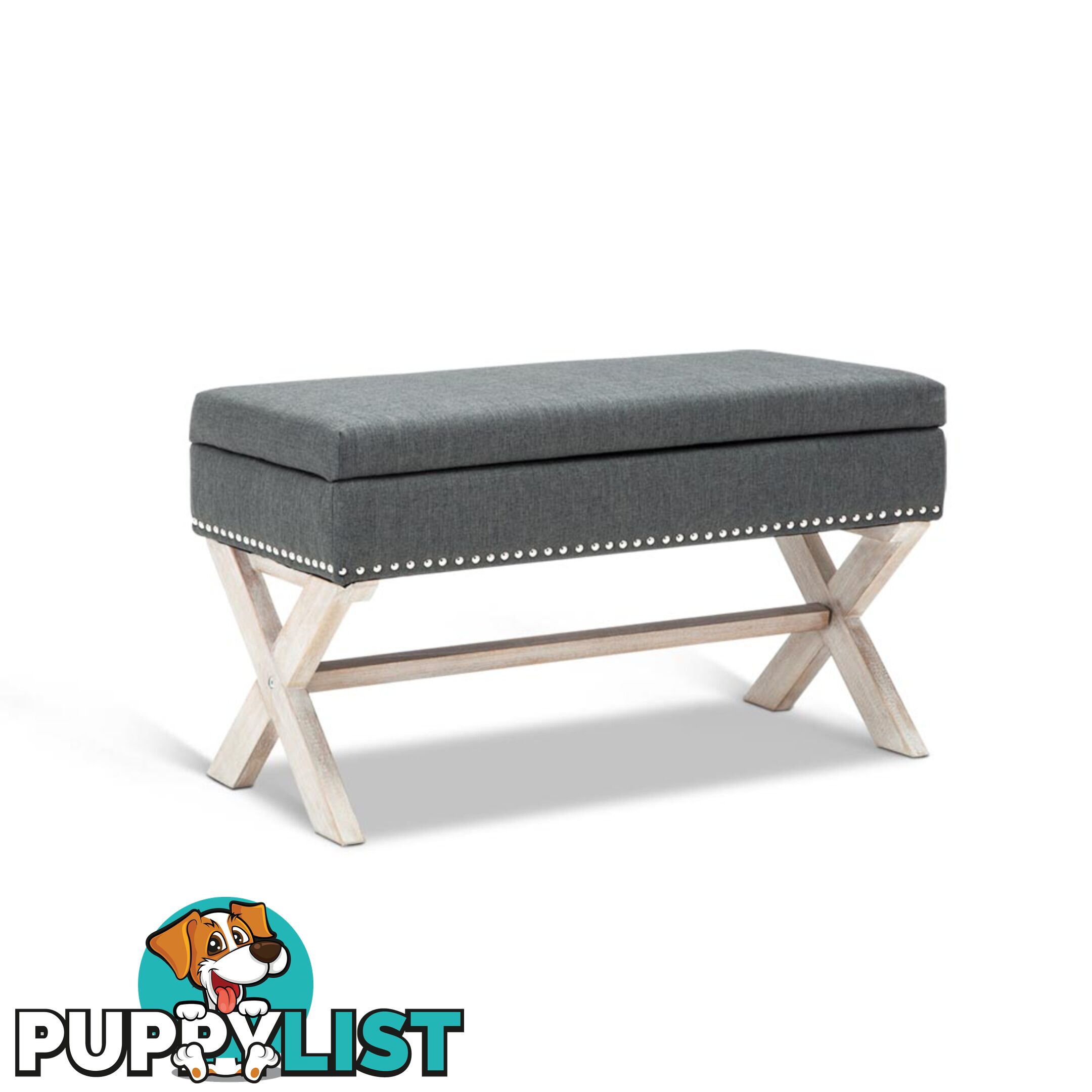 Seat Footstool Bench Stool Storage Ottoman - Grey