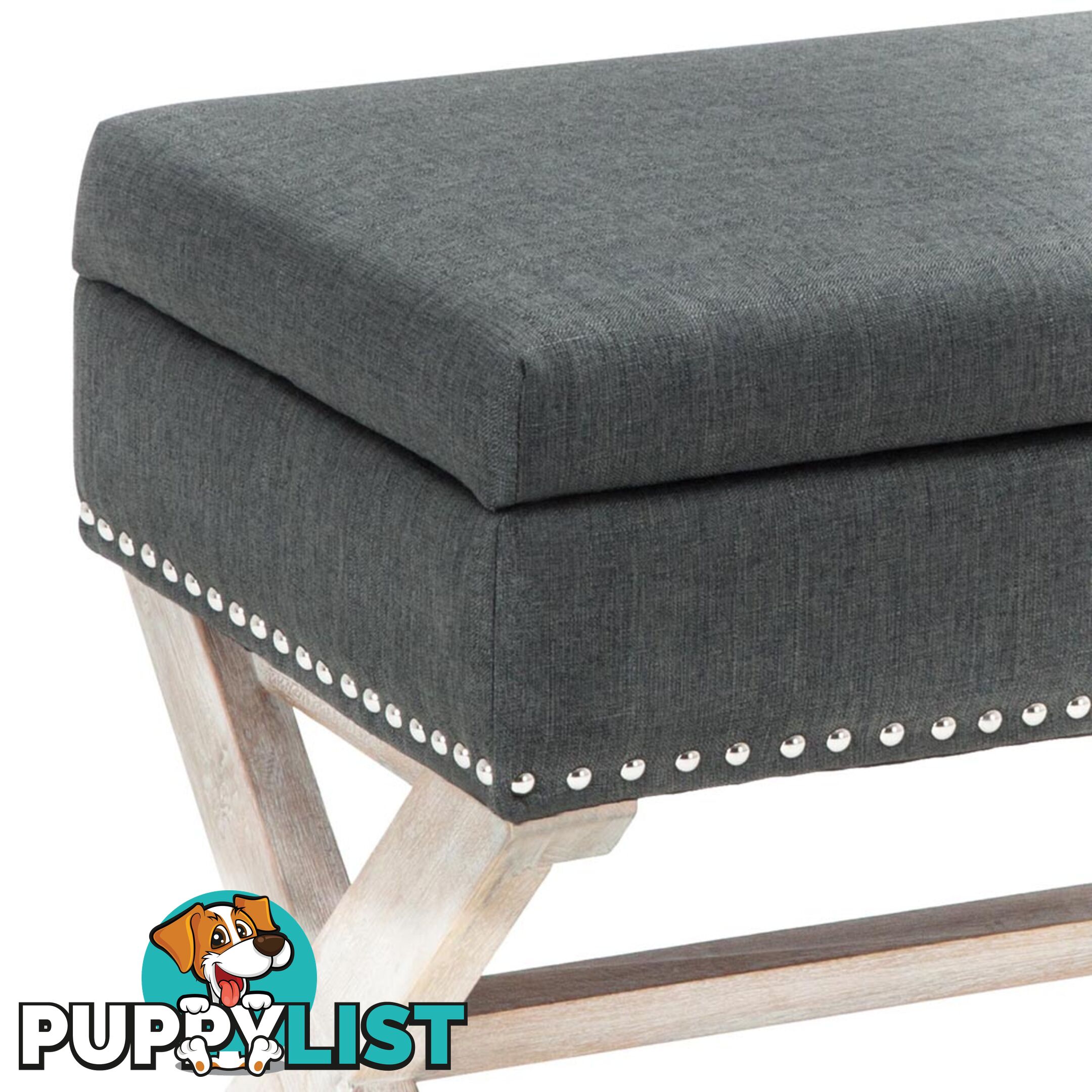 Seat Footstool Bench Stool Storage Ottoman - Grey