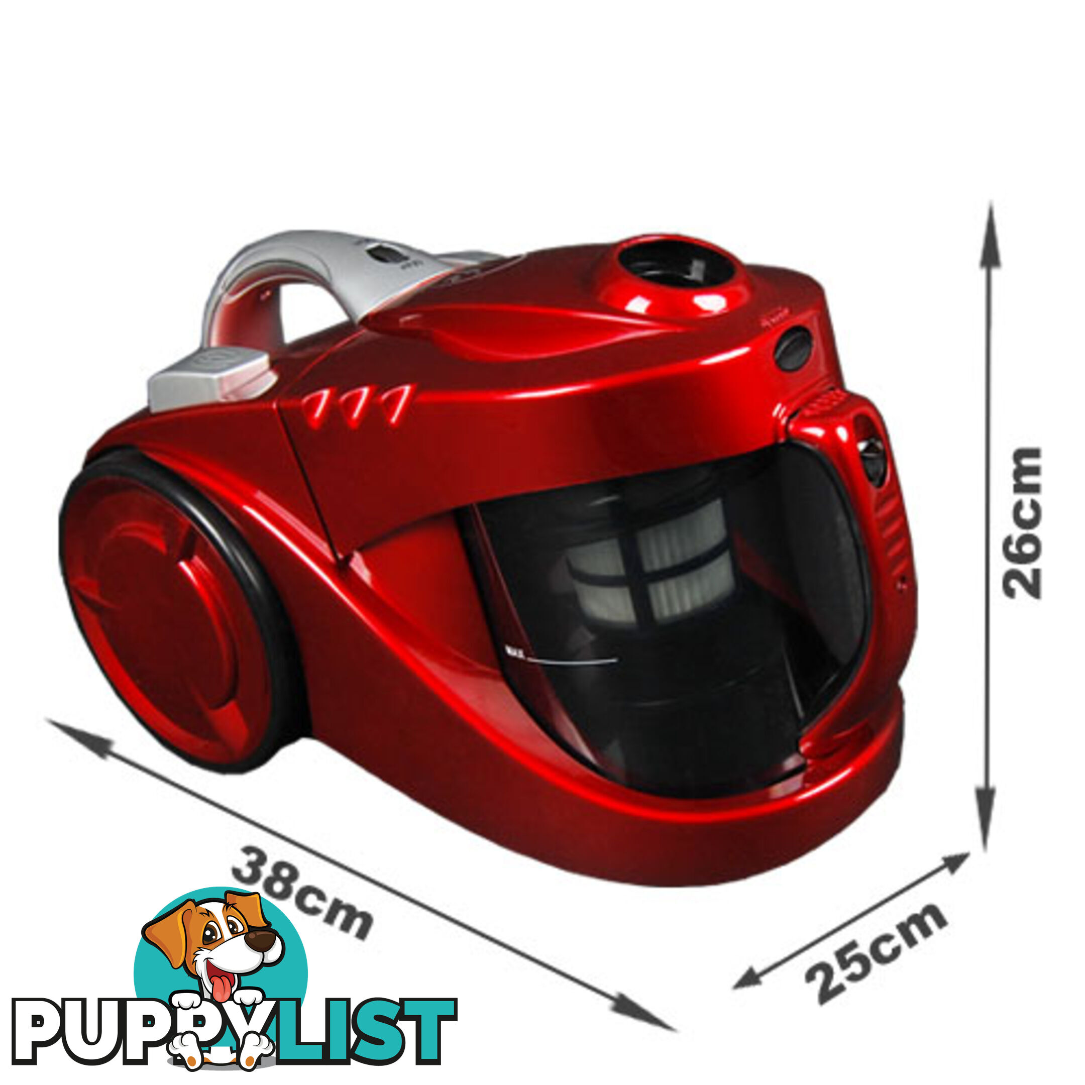 Bagless Cyclone Cyclonic Vacuum Cleaner HEPA Red