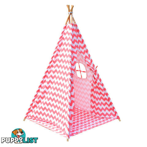 4 Poles Teepee Tent w/ Storage Bag Coral