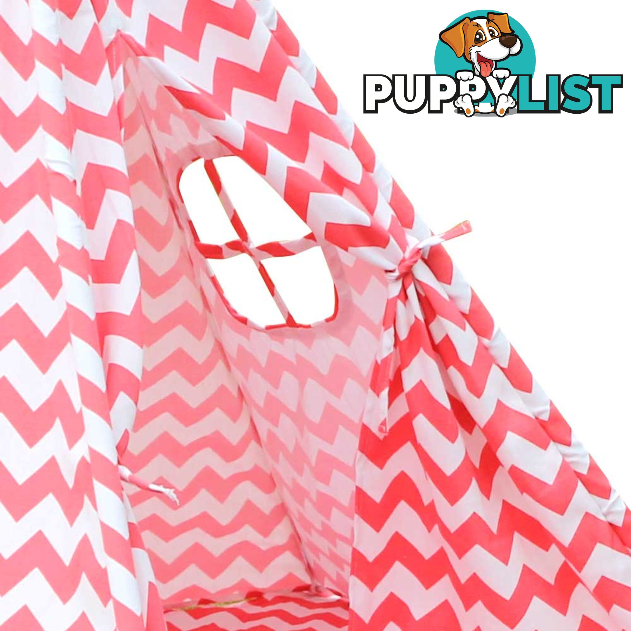 4 Poles Teepee Tent w/ Storage Bag Coral