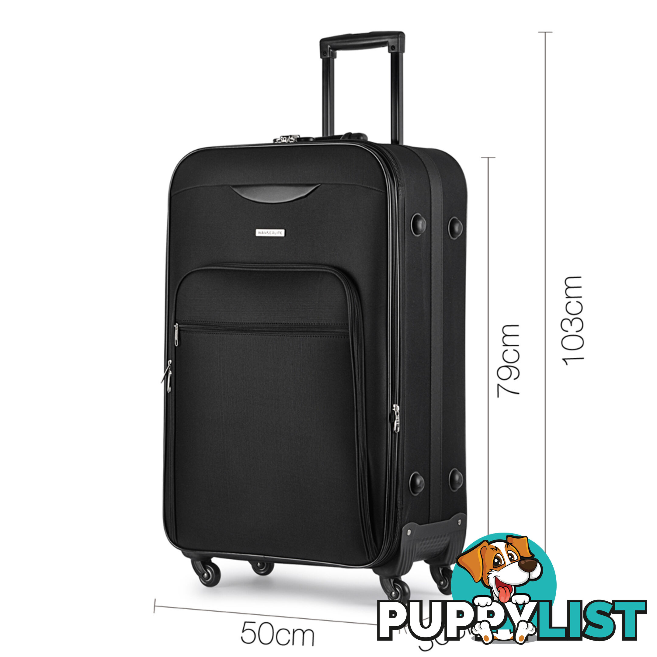 Soft Case Travel Luggage with TSA Lock Black