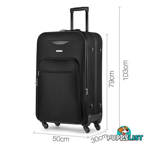 Soft Case Travel Luggage with TSA Lock Black